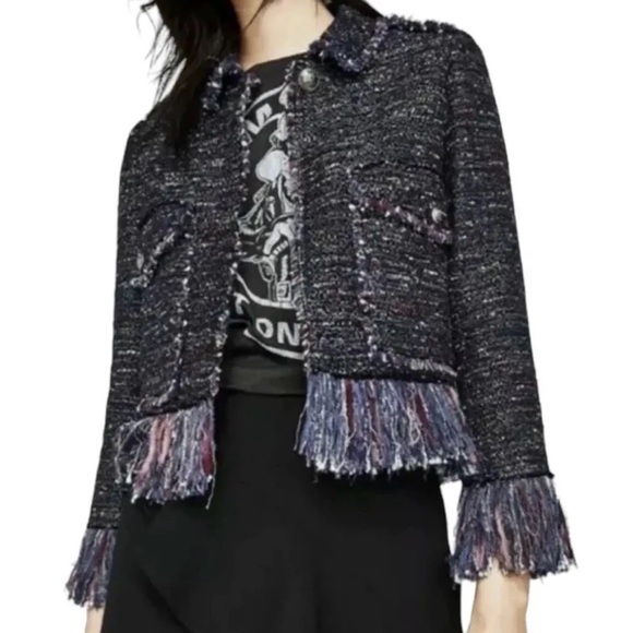 Zara Jackets & Blazers - Zara Tweed Fringe Hem Blazer